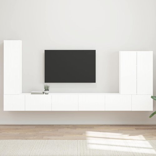  Set zidnog ormarića za TV 6 kom. Visoki sjaj bijela Cene