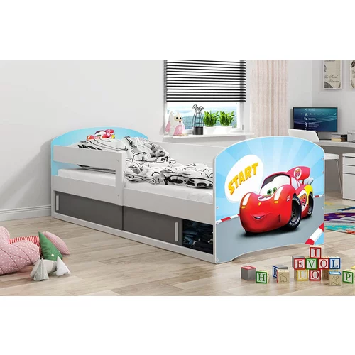 BestBed Dječji krevet Luki-1 - 80x160 cm - bijela/Cars