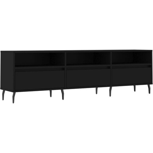 Maison Chic TV omarica - TV enota - Televizijska omarica črna 150x30x44,5 cm inženirski les, (21699608) Cene