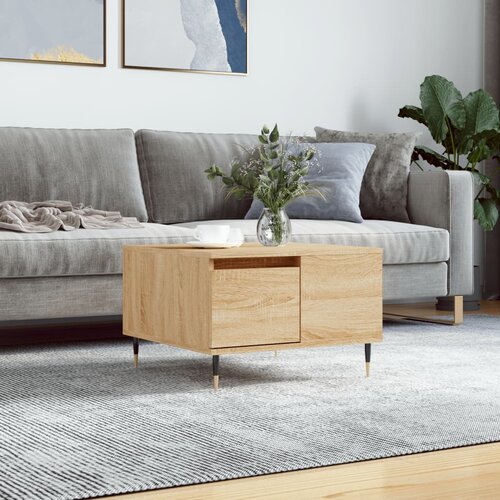 VidaXL Klubska mizica sonoma hrast 55x55x36,5 cm inženirski les Slike