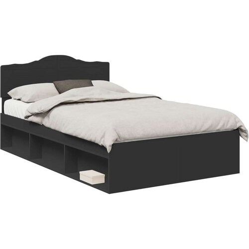  Okvir za krevet Crna 135 x 190 cm Čvrsto borovo drvo Slike