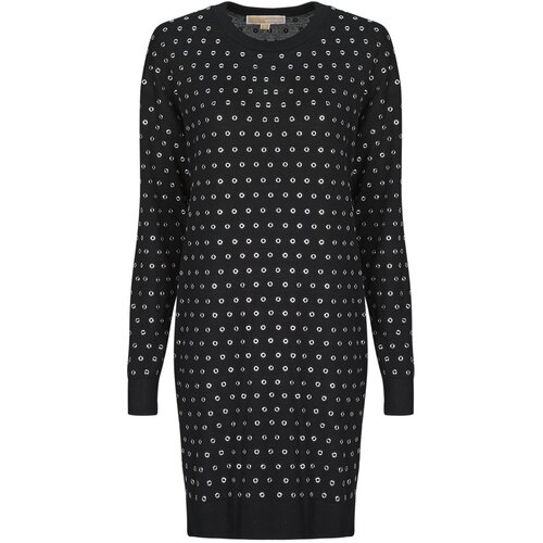 Michael Kors Kratke obleke CREW NK GROMMET MINI DRS Črna Slike