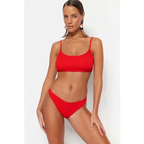 Trendyol bikini top - red - textured