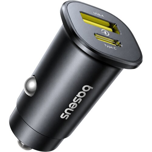 Baseus GoTrip avtopolnilec z USB-A in USB-C vhodoma 30W črne barve Slike