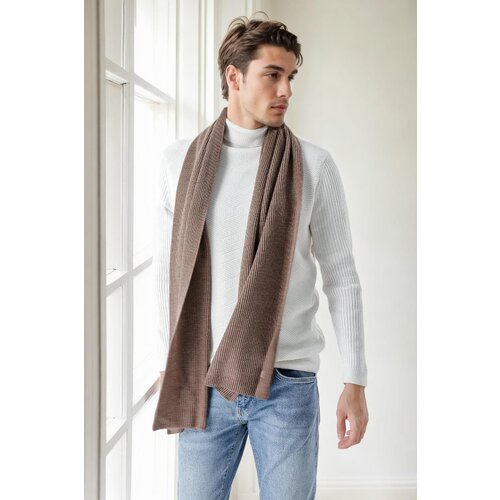 Dewberry 49766 Knitted Mens Scarf-COFFEE Cene