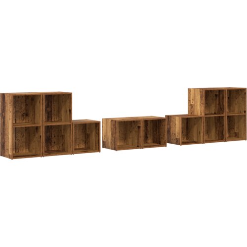 Set TV stalka s policom s pohranom 8 pcs Konstruirano drvo Slike