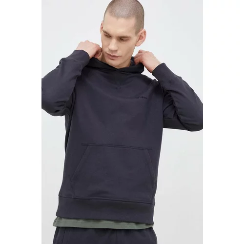 New Balance Bombažen pulover moška, siva barva, s kapuco