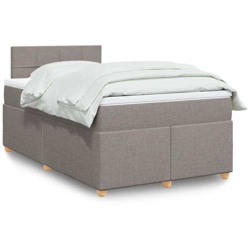 VidaXL Krevet s oprugama i madracem smeđesivi 120 x 190 cm od tkanine Slike
