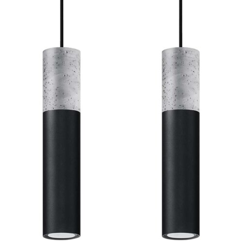  Sollux SL.0651 - Luster na sajli BORGIO 2xGU10/40W/230V beton/metal crna Cene