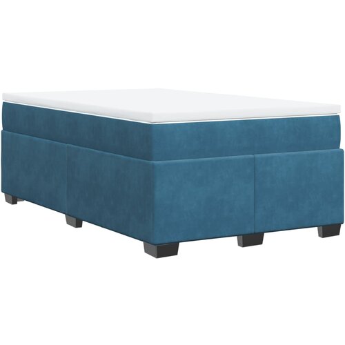 vidaXL Box spring postelja z vzmetnico temno moder 120x190 cm žamet, (21305497) Cene