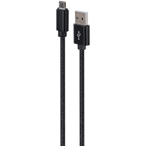 Gembird CCDB-mUSB2B-AMBM-6 Cotton braided Micro-USB cable with metal connectors, 1.8 m, black Slike