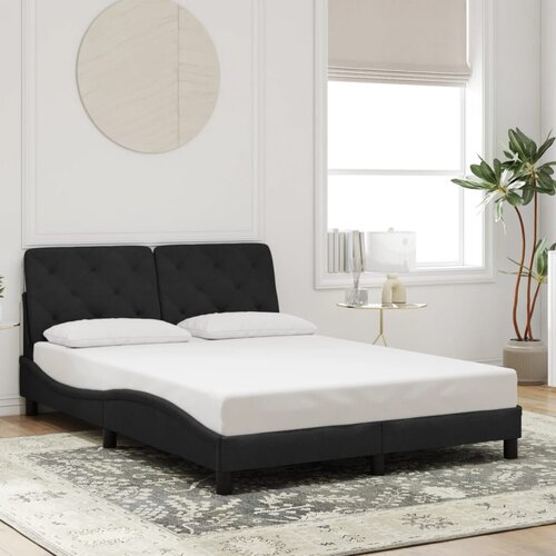 Furnova Posteljni okvir brez vzmetnice črn 140x190 cm žamet, (21935440) Slike