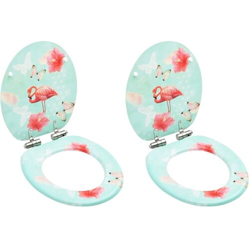  Deska za WC školjko s pokrovom 2 kosa mediapan flamingo Cene