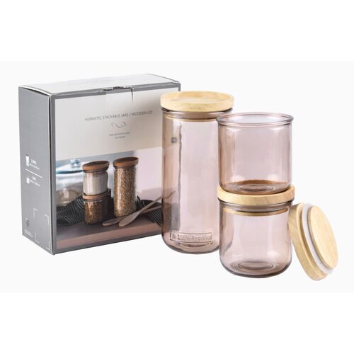 Ego Dekor Set od 3 staklene posude Hermetic &amp;ndash; Slike