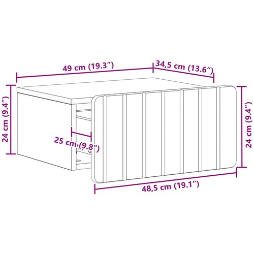  Noćni ormarić za montažu na zid 2 pcs Bijela 49 x 34,5 x 24 cm Slike