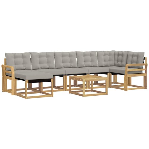 vidaXL Zunanja garnitura za sedenje 8 pcs Bela in svetlo siva, (5000279953) Cene