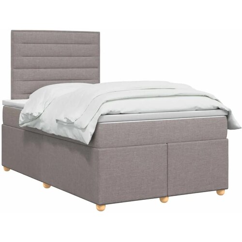  Boxspring krevet s madracem Sivosmeđa 120 x 190 cm Tkanina - Sivosmeđa 120 x 190 cm Dizajn linija Slike