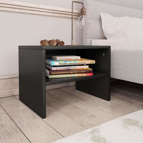  Nočne omarice 2 kosa črne 40x30x30 cm iverna plo&amp;scaron;ča, (20623928) Slike