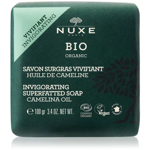Nuxe Bio Organic Invigorating Superfatted Soap Camelina Oil nježan i učinkovit čvrsti sapun za tijelo i lice 100 g