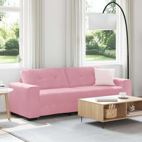  3-sedežni kavč roza 180 cm iz žameta, (22054326) Slike