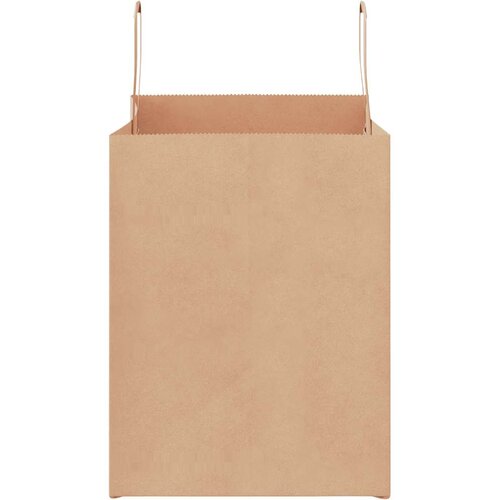  Papirnate vrećice 250 kom s ručkama smeđe 32x22x28 cm Slike
