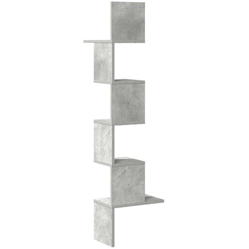  Zidne kutne police siva boja betona 32x32x127,5 cm od iverice Slike
