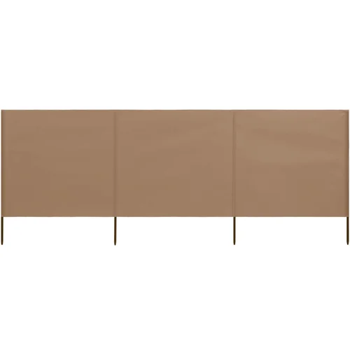 The Living Store 3-panelni vetrobran tkanina 400x80 cm taupe - Vetrobran, (21750845)