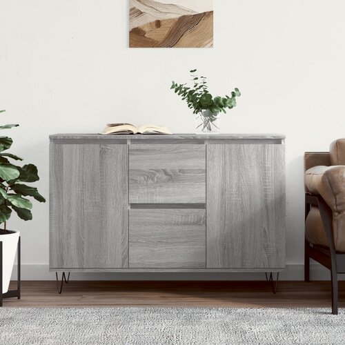 VidaXL Komoda siva sonoma 104x35x70 cm inženirski les Slike