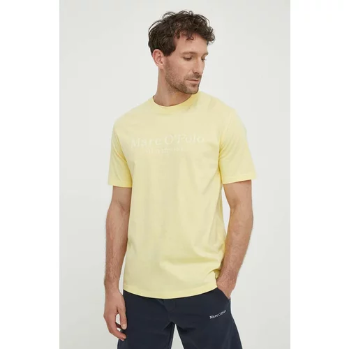 Marc O'Polo Bombažna kratka majica moški, rumena barva