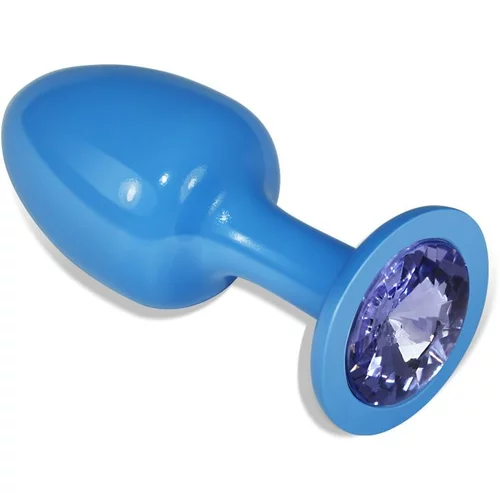 Lovetoy Analni čep z modro kovino rosebud z modrim draguljem, (21078342)