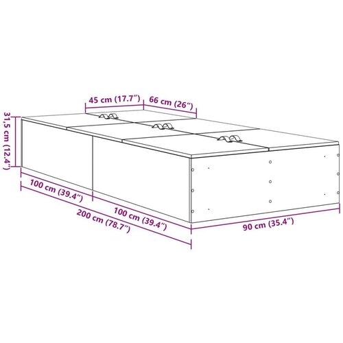  Okvir kreveta za pohranu Dimnjeni hrast 90x200 cm Slike
