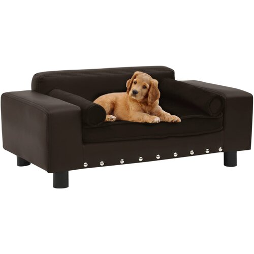 vidaXL Sofa za pse smeđa 81 x 43 x 31 cm od pliša i umjetne kože Cijene