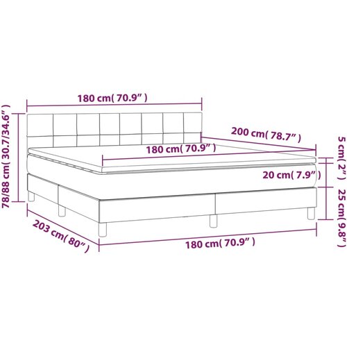  Krevet s oprugama i madracem krem 180x200 cm od tkanine Slike