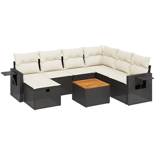 Maison Chic Seti vrtnega pohištva - Vrtna garnitura - Vrtni pohištvo set 8-delna z blazinami črn poli ratan, (21800529) Cene