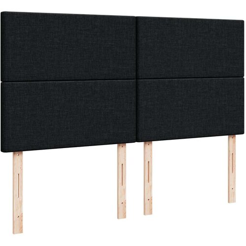 VidaXL Krevet s oprugama i madracem crni 200x200 cm od tkanine Slike