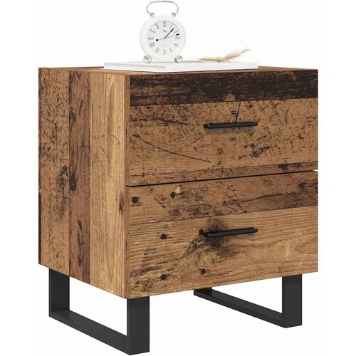  Noćni ormar 2 pcs Stari drvo i crna 40 x 35 x 47,5 cm Slike