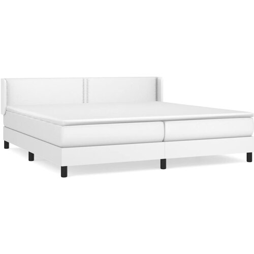 VidaXL Box spring postelja z vzmetnico bela 200x200 cm umetno usnje, (20725477) Slike