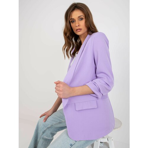 Fashion Hunters Light purple blazer without fasteners by Adele Cene