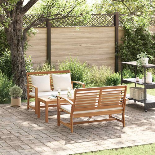 Sjedeća garnitura za vrt 3 pcs Prirodna Čvrsto teak drvo Cene