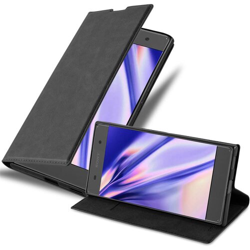 Cadorabo Ohi&scaron;je, združljivo z Sony Xperia XA1 v nočna črna - Za&scaron;čitni ovitek z magnetnim zapiranjem, stoječo funkcijo in režo za kartice, (20560794) Cene