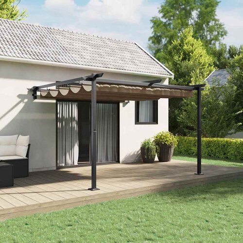 Gazebo Sivo-smeđa 300 x 300 x 200 cm Poliester Cijene