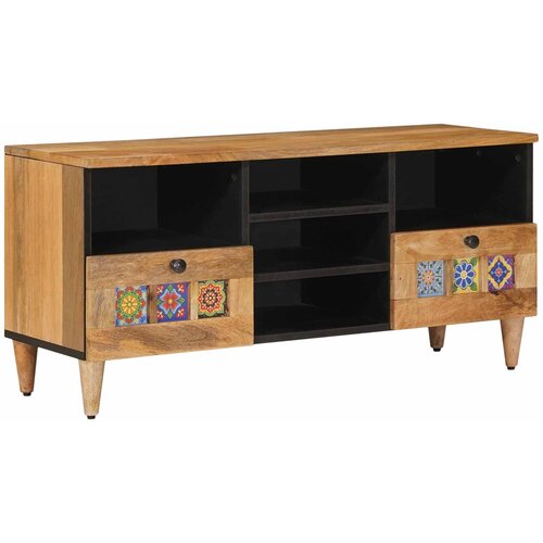 TV ormar s ladicama Prirodna 100 x 33 x 46 cm Čvrsto drvo manga Cene