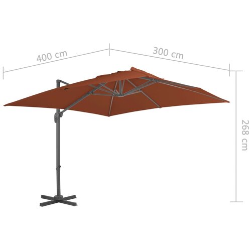  Konzolni vrtni suncobran s aluminijskom &amp;scaron;ipkom terakota 400x300 cm Slike