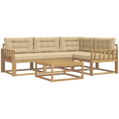  Set vanjskih sofa 5 kom. Bijela i bež Poliester Cene
