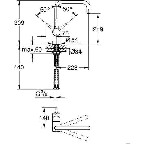 Grohe enoročna kuhinjska armatura Minta - supersteel (32488DC0) Slike