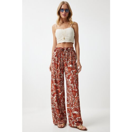  Women&amp;#039;s Tile Patterned Loose Viscose Palazzo Trousers Slike