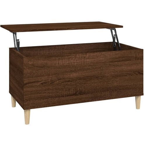 Maison Chic Klubska mizica - kavna mizica - Nizka mizica rjavi hrast 90x44,5x45 cm inženirski les, (21753150) Slike
