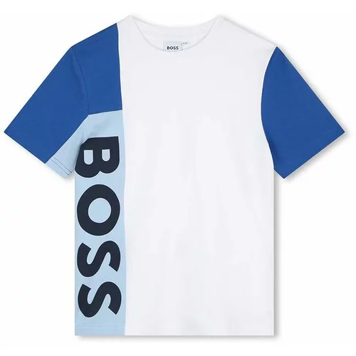 Boss Otroška bombažna kratka majica bela barva