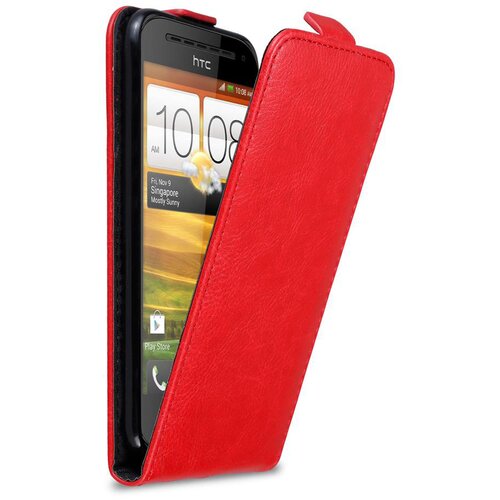 Cadorabo Ohišje, združljivo z HTC ONE SV v čili rdeča - Zaščitni ovitek v obliki flipa iz gladkega umetnega usnja, (20565436) Cene