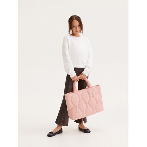 Reserved podložena shopper torba - roza Cene